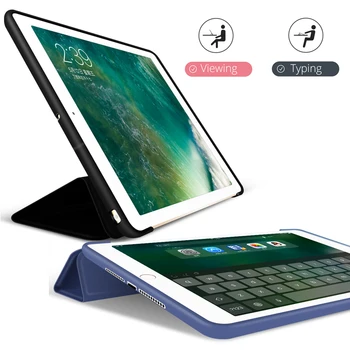 Etui til iPad Air 2 Tablet Funda Smart Magnetisk Stå Silicone Soft Back Cover til iPad 6 9.7 A1566 A1567 til iPad Air 2 Tilfælde