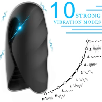 10 Tilstande Masturbator til Mænd Automatisk Mandlige Masturbator Vibrator Forsinket Sædafgang Undervisere, Voksen Sex Legetøj til Mænd, Sex produkt