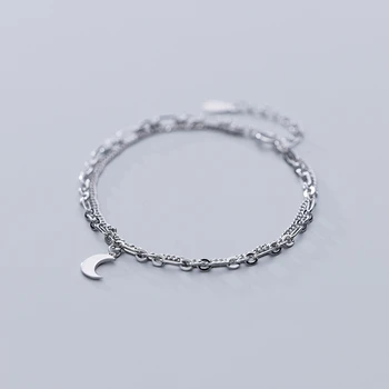 LKO nye ankommer fashion sølv 925 månen simple og moderne armbånd til kvinder S925 romantisk Søde armbånd til piger