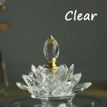 Høj Kvalitet Dekorative Krystal Lotus Blomst Genopfyldning Parfume Olie Flaske Home Decor