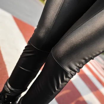 2018 kvinder sexet Sort og Modal leggings leggin plus size pige bukser Patent leggings gratis fragt