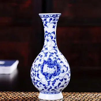 Vintage Home Decor Retro Keramiske Vaser Til Hjemmet Antikke Traditionel Kinesisk Blå og Hvid Porcelæn Vase Til Blomster