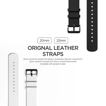 Amazfit Læder Rem 20mm/22mm Originalt Tilbehør til Smartwatch