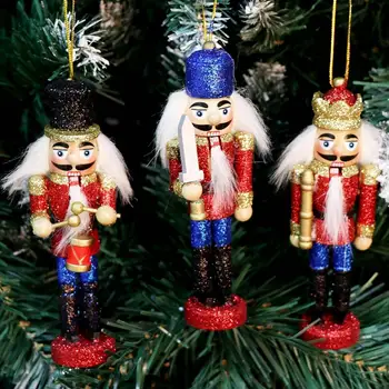 OurWarm 6stk Træ-Jul Nøddeknækkeren Tal Dukker, Dukker Xmas Tree Pynt til Hjemmet, Gaver Nye År 2018 Dekorationer