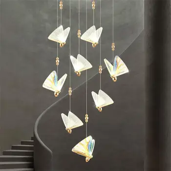 Nordisk Post-Moderne Pendel Lampe Luksus Stue Hængende Lamper Restaurant Køkken Inventar Butterfly Loft Suspension Lys