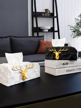 OUSSIRRO 2021 NY Europæisk stil Luksus Tissue Box Mode Elegant Husstand stue Desktop Håndklæde Serviet Væv Holder