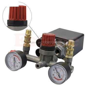 REGULATOR TUNGE Luft Kompressor Pumpe Pressure Control-tasten + Ventil Måle S08 Engros&DropShip