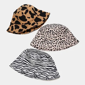 2020 Ulden Klud Ko-Mønster Med Leopard Og Zebra Print Fiskeren Hat Til Mænd Og Kvinder Udendørs Fritids-Bucket Hat