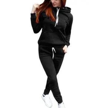 2020 Women's Autumn And Winter Solid Color Sweater Two-Piece Sweater And Trousers Casual Suit