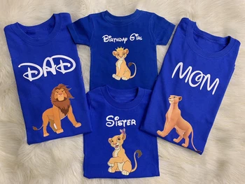 Mor,Far, Fødselsdag Dreng, fødselaren Lion King Stor Familie, T-shirts Familie Matchende Outfits Alle familiemedlem Kann