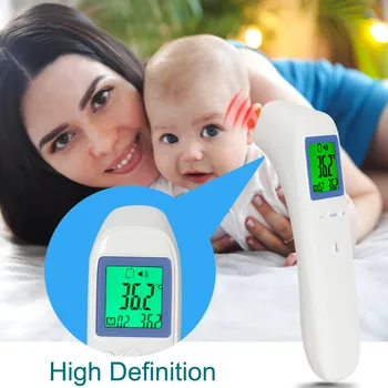 Termómetro de frente Digital LCD-Temperatur Indendørs Værelse Måler Hygrometer Sensor Luftfugtighed Termometer Infrarød Digital#2