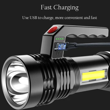 Bærbare Mini LED Lommelygte USB-Genopladelige LED-P500 Fakkel Kraftige Søgelys Vandtæt Søgelyset for Fiskeri Light Lanterner
