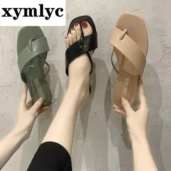 2020 kvindelige Sandaler koreanske version gennemsigtig træk sko kvindelige vilde skridsikre hjemmesko kvinder mode tøfler kvinder Sandaler