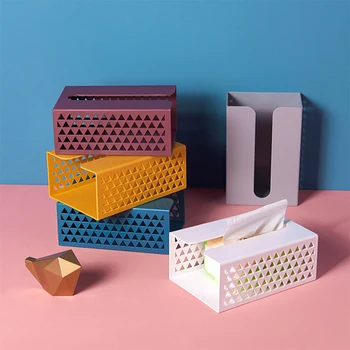 Enkel Stue Kontor Husstand Tissue Box Coffee Table Storage Box Gratis Stansning Hule Papir Box