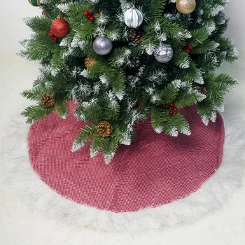 100cm juletræ Nederdel med Forklæde juletræ Tæppe Julepynt Til Home Nye År Xmas Udsmykning