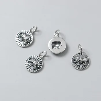 925 Sterling Sølv, Romantisk Bringe Lykke Elefant Charms Medaljon Cameo Håndværk Sølv Vedhæng DIY Fine Smykker Resultater