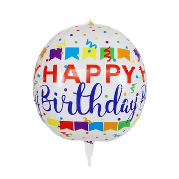 20pcs 4D 22inch Runde Aluminium Folie Balloner Print tillykke med Fødselsdagen Brev Helium Ballon Party Supplies Bryllup Begivenhed Dekorationer