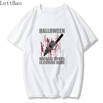 Sjove Michael Myers T-shirt Halloween Tøj Sommeren Hip Hop T-shirt Mænd Kvinder Harajuku Horror Film T-shirt Top Streetwear Tee