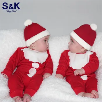 XH-366 Chrismas Baby Tøj 2020 Nye Mode Stil Nyfødte Drenge Piger Tøj Vinter baby Varm Sparkedragt+Hat 2stk for Bebe