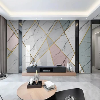 3d vægdekorationer Tapet Hvid Moderne Geometriske Marmor Luksus Hjem Tapet