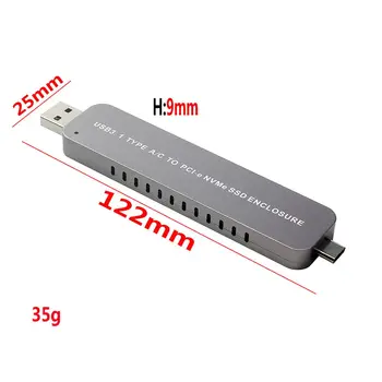 USB til M. 2 SSD Kabinet USB3.0 Type-En Combo Type-C Pci-e til NVME M2 M-Tasten SSD Støtte UASP TRIM 2280 Mobile HDD Box