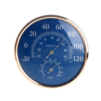 Store Runde Termometer Hygrometer Temperatur Luftfugtighed Overvåge Meter Måle Blå