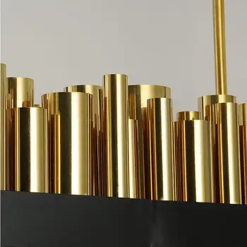 Moderne luksus krystal lysekrone runde rustfrit stål guld stue villa krystal dekorative LED lampe