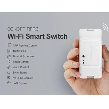 SONOFF RFR3 Intelligent RF Control RM 433Mhz Skifte WIFI 100-240V DIY Ewelink APP Automatisering arbejder med stemmestyring Hjem