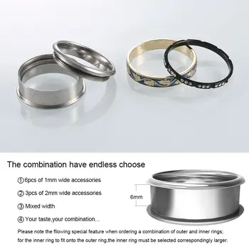 Floya Mode Udskiftelige Ring I Rustfrit Stål Ringe, Sætter Mænd Kvinder Minimalistisk Par Bagues Blad Emalje Plante Design