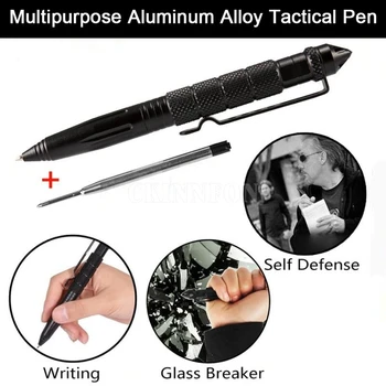 50stk/Masse Nye Mini EDC Outdppr Offentlig Sort Taktisk Pen Glas Afbryder selvforsvar Aluminium Akut Redskab til Overlevelse