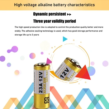 200Pcs 23A tør alkaline batterier 12v 23AE MS21 A23 V23GA VR22 MN21 L1028 N Størrelse batteri, Bil fjernbetjening, Batterier