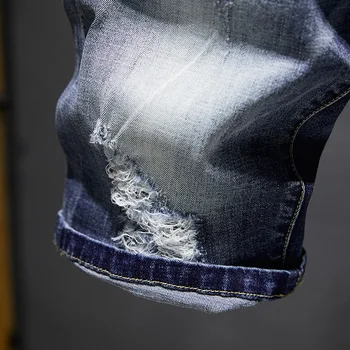Sommer Nyt Mænds Perforeret Jeans Shorts til Mænd Europæiske Og Amerikanske Bukser til Mænd i Korte Bukser Fem Point Jeans Mand