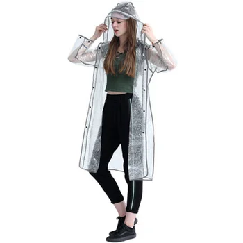 Transparent Reflekterende Regn Poncho Eva Plus Size Regn Frakke Vandtæt Campera Mujer Abrigo Mode Regn Frakker Damer LZG275