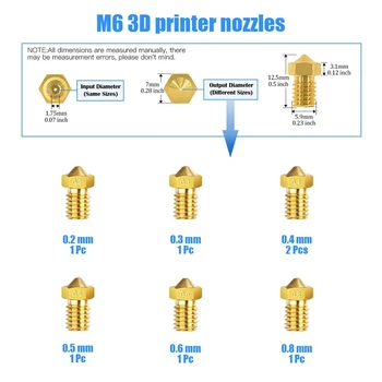 3D-Printer Dyse med Dyse Udskiftning og Rengøring Af Kit, Ekstruder Hoved Dyse, Rengøring Nål