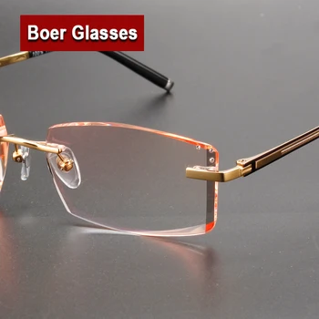 Nye Trimning Nærsynethed Forestilling Optisk Recept Uindfattede Briller Ramme Mandlige Briller Ren Titanium Briller 097