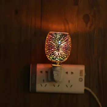 Duft Varmere 3D-Brand-arbejde Touch Lampe Cool Sikker Aromaterapi Diffuser Varmelegeme Glas Nat Lys Indretning Plug UK OS EU-2021 Ny
