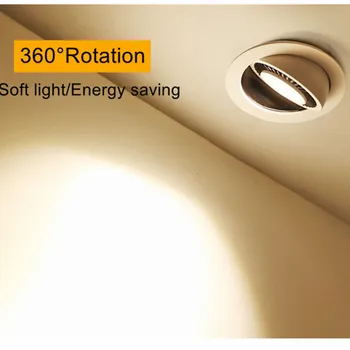 [DBF]360 Graders Roterbar Forsænket Loft Spot Light 5W Dæmpbar 7W 10W 15W 18W 3000K/4000K/6000K Spot Lampe Køkken Soveværelse