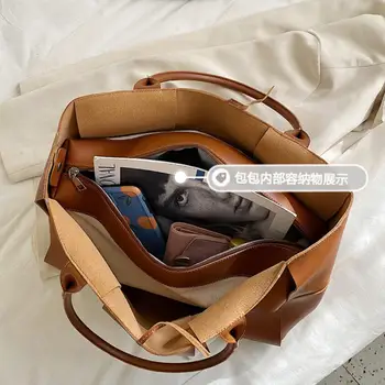 Luksus Mærke Store Væve Tote taske 2021 Nye Mode af Høj kvalitet PU Læder Kvinders Designer Håndtaske med Høj kapacitet Skulder Tasker