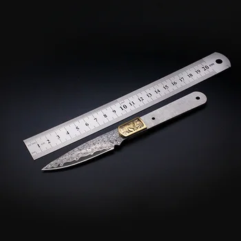 Dobeli Damaskus Stål Kniv DIY semi - færdige Te Kniv nål Udendørs Lige Kniv håndværktøj Materiale Videnskab