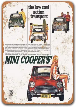 1969 Mini Cooper Bil Metal, Tin Tegn, Sisoso Vintage Plaques Plakat Bar Mand Cave Retro Væg Udsmykning 8x12 tommer