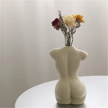 WU CHEN LONG Body Art Design blomstervaser Nøgen Kvinde Skulptur blomstervaser Kreative Hobby Vase plantemaskine Home Decor A1842