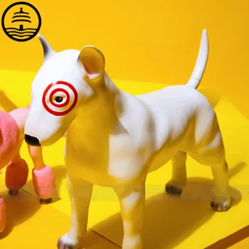 WU CHEN LONG Pit Bull Terrier Art Skulptur Simulering Dyr Hund Statue Harpiks Håndværk Amerikanske Desktop Dekoration Kontor L2981