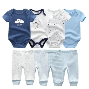 2021 Solid 6/8STK Bomuld Bodyer+Bukser til Baby Pige Tøj Nyfødte Unisex Baby Boy Tøj Sæt Ropa bebe Piger Baby Tøj