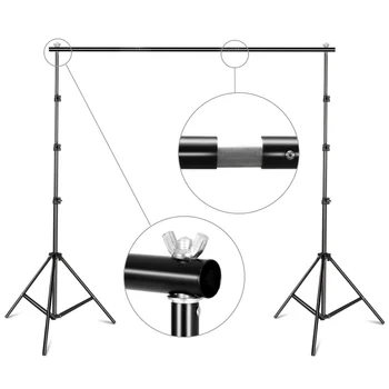 Foto Studio LED-Paraply Softboks Belysning Kit 2.6Mx3M Baggrund Stativ Grøn Baggrund til Fotografering, videooptagelse