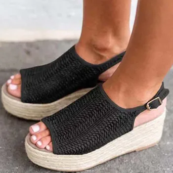 Sommeren Kvinder Sandaler Hot Salg Peep Toe Platform Kiler Ankel Spænde Strop Sko Kvinder Sommer Mode Sandaler, Høje Hæle sko