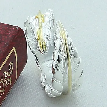 Sølv Farve Fjer Justerbar Finger Ringe Til Kvinder Mode Engagement Smykker