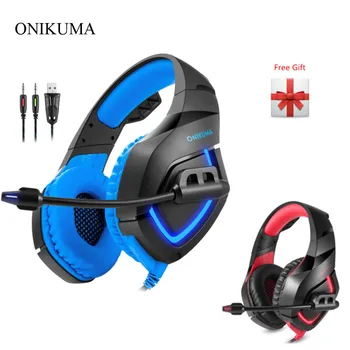 Onikuma K1 Gaming Headset med Mikrofon LED-Lys-Dyb Bas Hovedtelefoner Casque for PS4 Bærbar PC Gamer