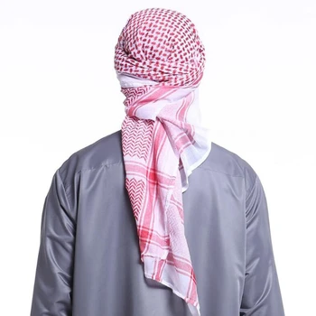Islamiske Saudi-arabisk Dubai Hoved Tørklæde Mand Traditionelle Kostumer Muslimske Tilbehør Turban Bede Hat Plaid Tørklæde 140*140 cm