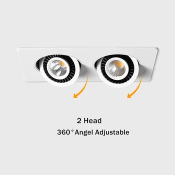 [DBF]360 Vinkel Justere LED Forsænket Downlight 10W 14W 20W 24W LED Loft Spot Lys 3000K/4000K/6000K Sort/Hvid Boliger Lys