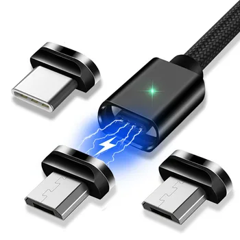 Magnetisk Kabel til Iphone Tre I En Magnetisk Ledning, Hurtig Opladning Wire Flash Opladning af Micro USB-Kabler til Mobiltelefon